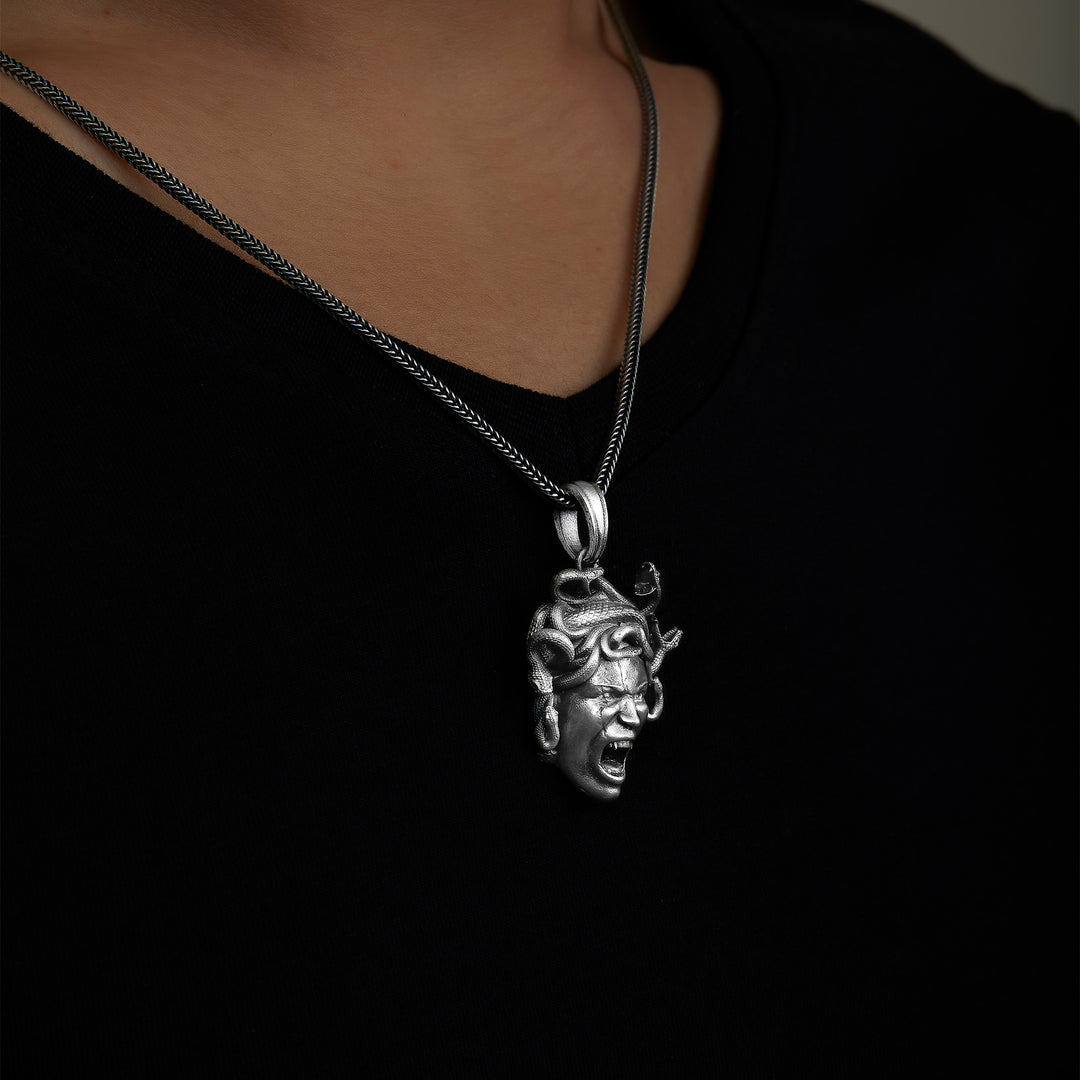 Angry Medusa Head Necklace