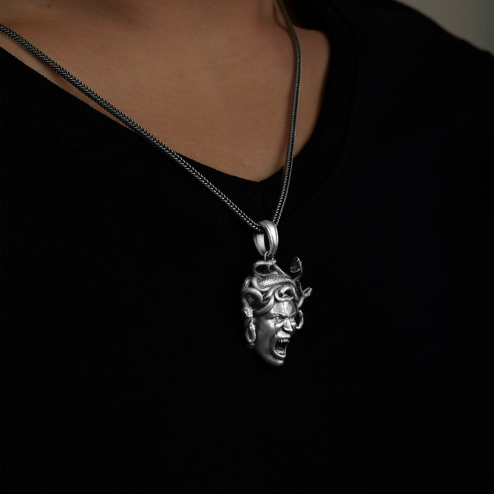 Angry Medusa Head Necklace