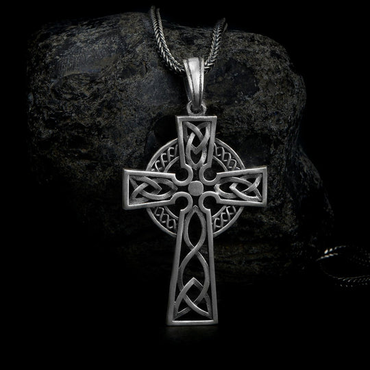 Sterling Silver or 9 Carat Gold Celtic Cross- P342 ORT - Ogham Jewellery