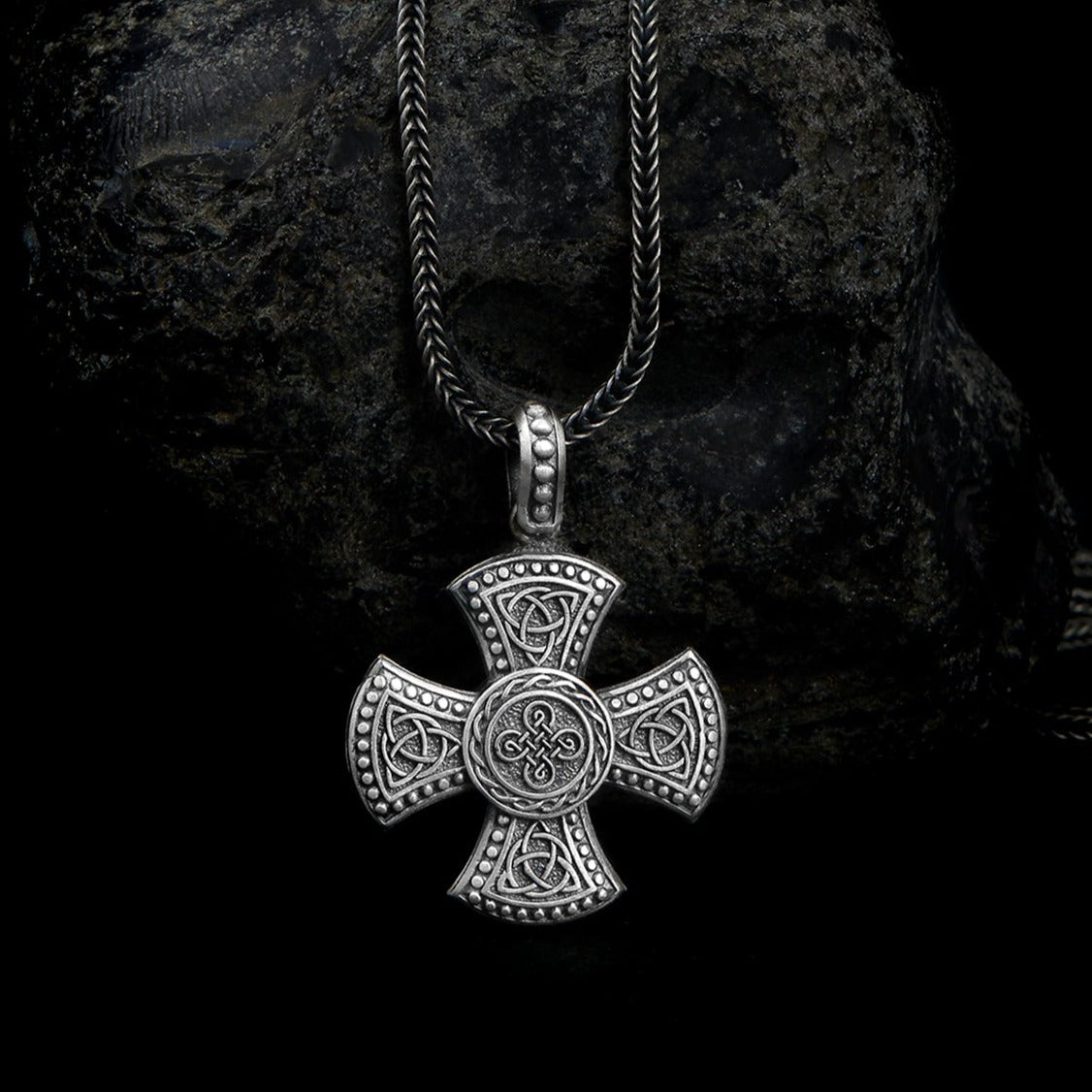 handmade sterling silver Celtic Cross Square Necklace