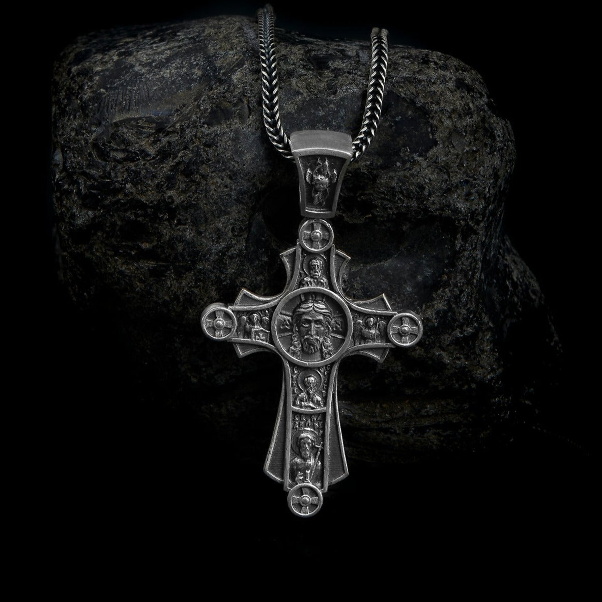 handmade sterling silver Christian Cross Amulet Necklace