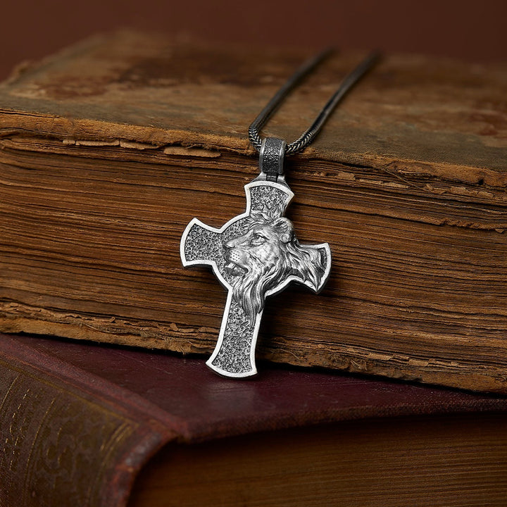 Cross Lion Necklace