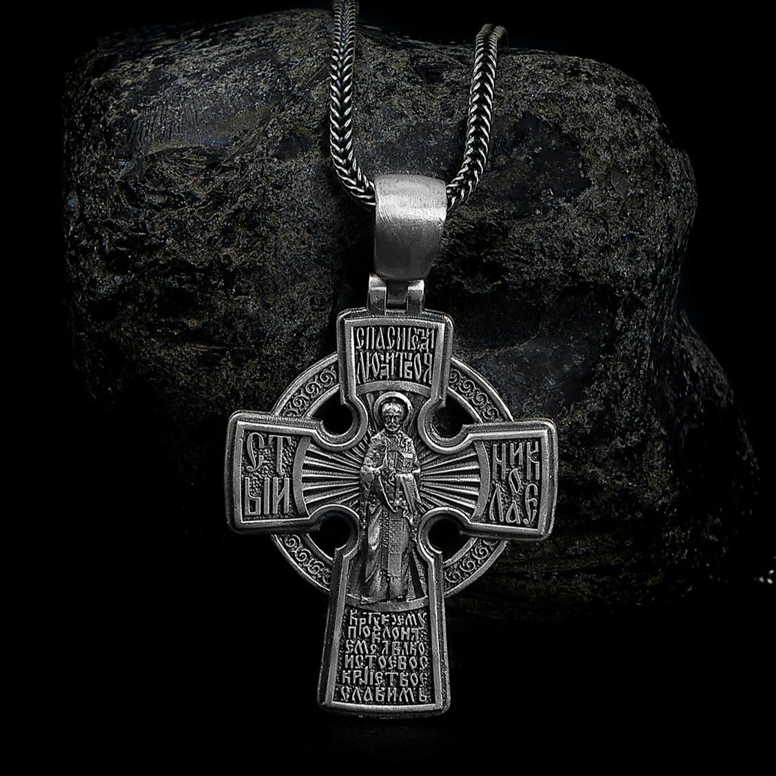 handmade sterling silver Cross Saints Necklace