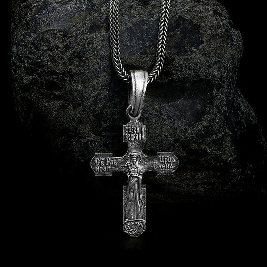 Buy 925 Silver Cross Pendant Necklace, Religious Jewelry, Greek Orthodox  Cross, Men's Necklace Handmade Online in India - Etsy