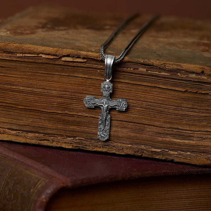 Crucifixion Orthodox Cross Necklace