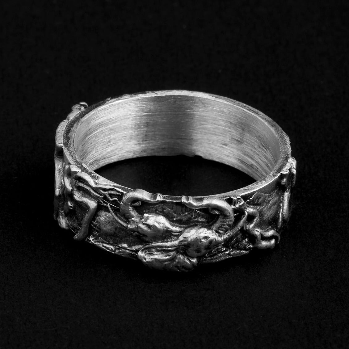 handmade sterling silver Elephant Nature Ring