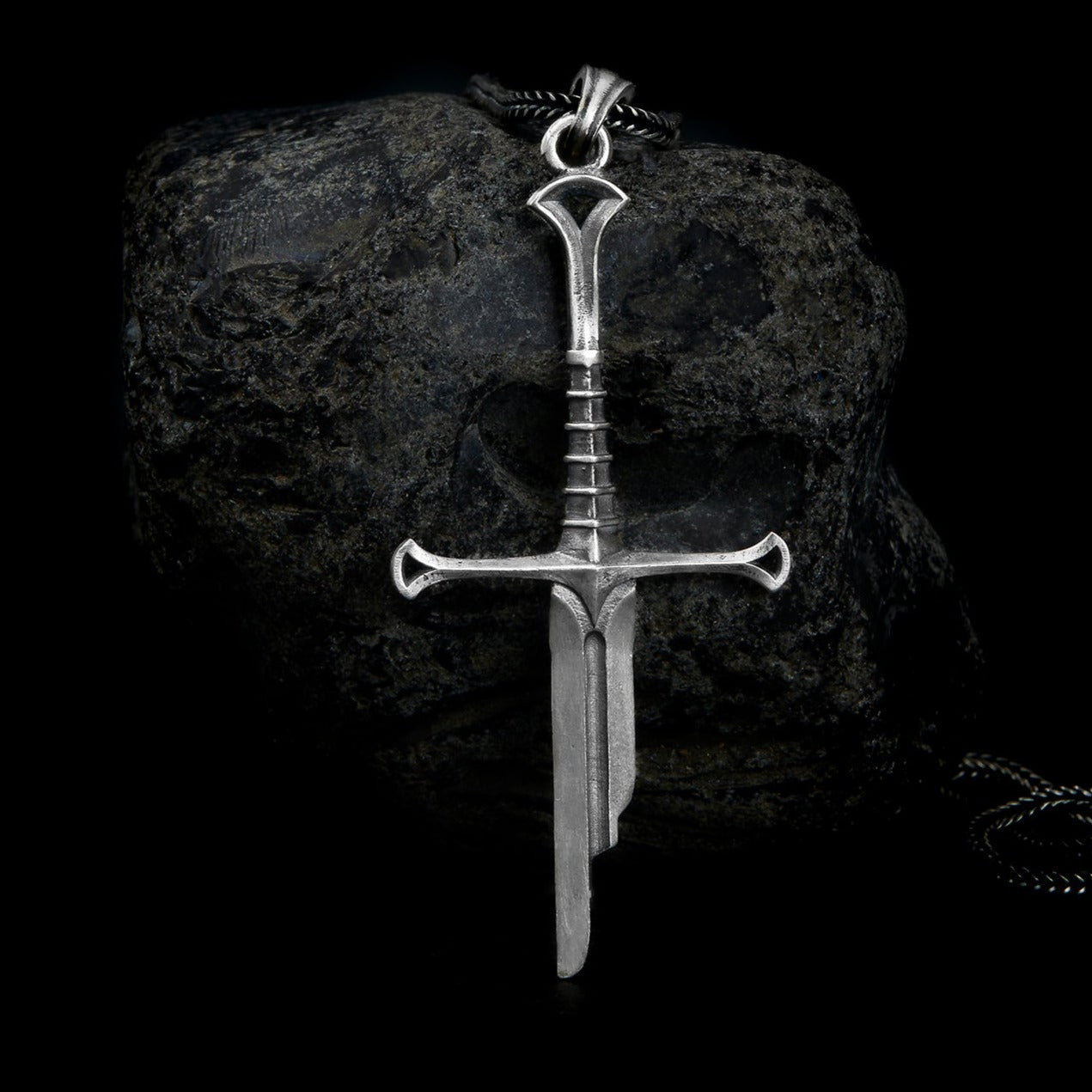 handmade sterling silver Elven Sword Necklace