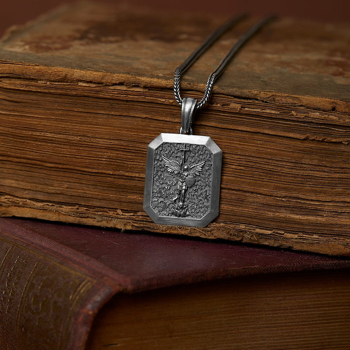 Engraved Saint Michael Necklace