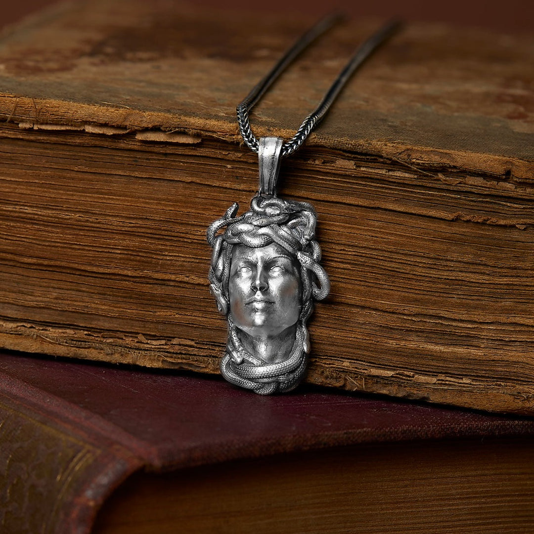 Gorgon Medusa Head Necklace