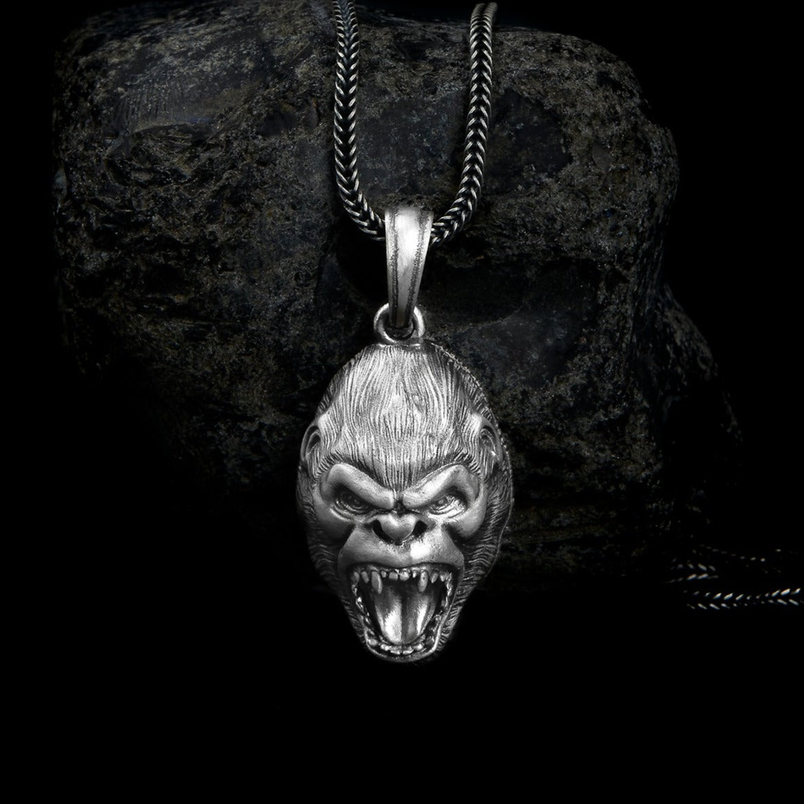 sterling silver Gorilla Necklace Pendant