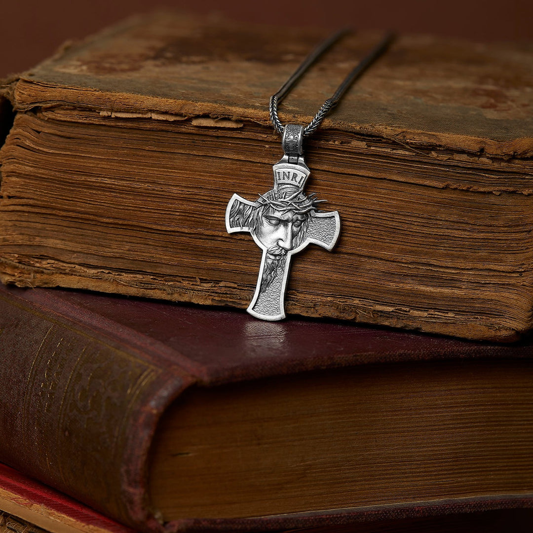 Jesus Face Cross Necklace