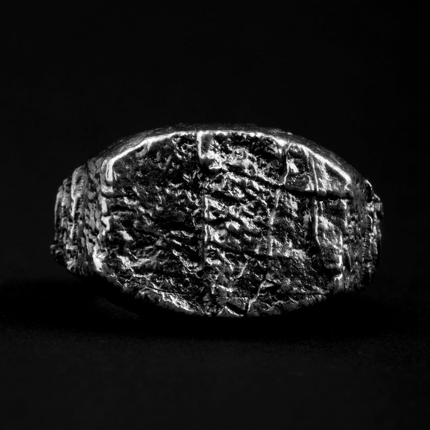 handmade sterling silver Lava Rock Surface Ring