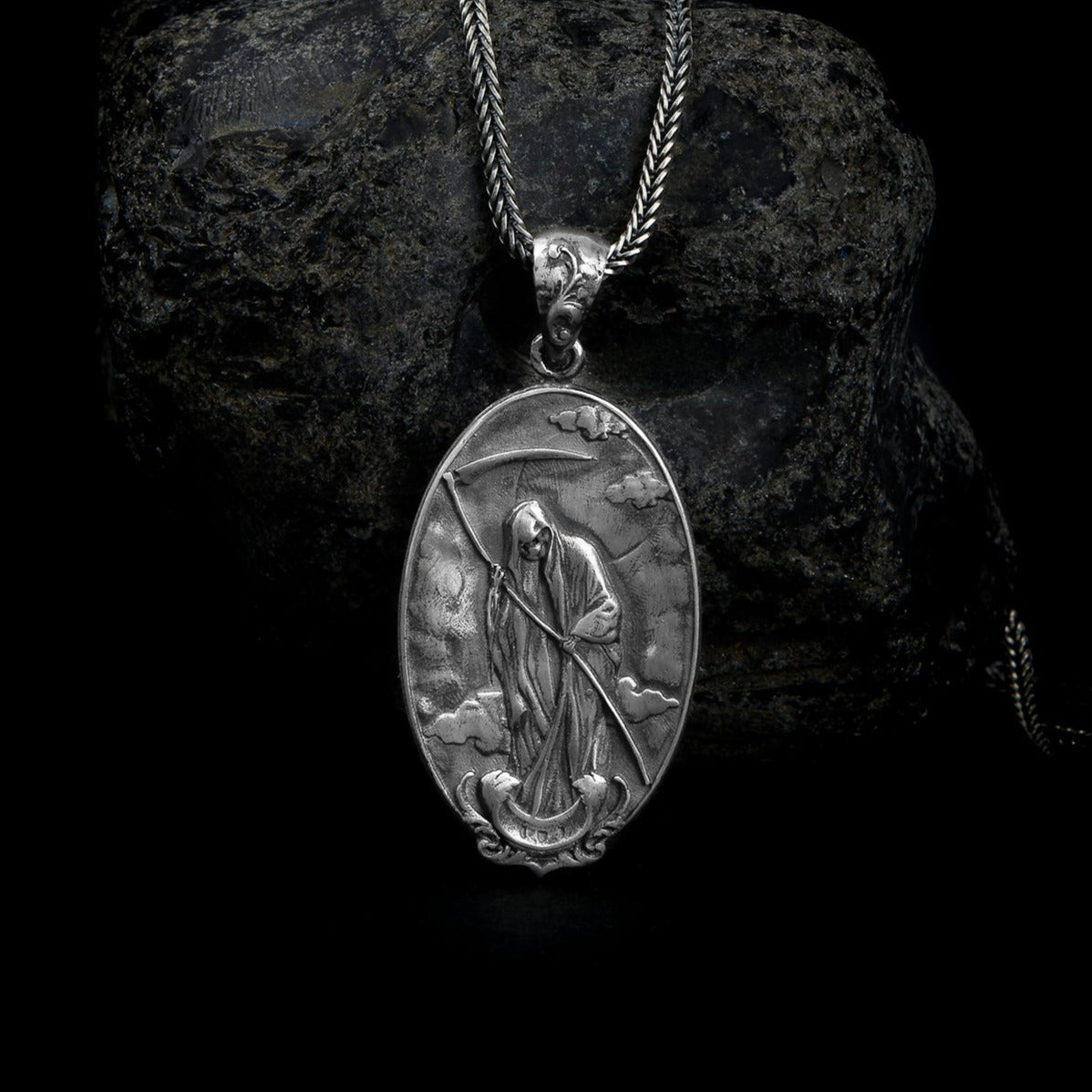 handmade sterling silver Life And Death Double Sided Necklace