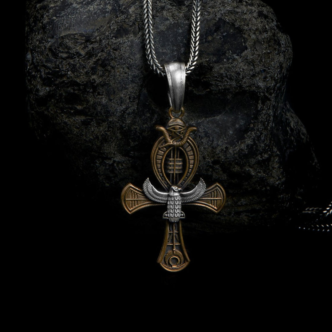 handmade sterling silver Nekhbet And Eye Of Ra Necklace