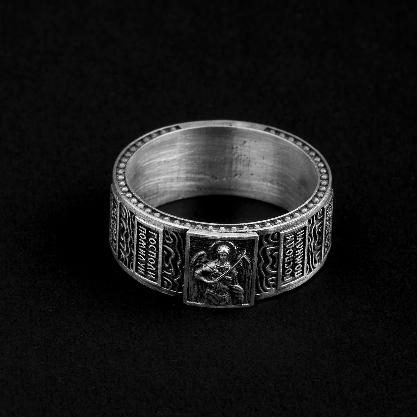 handmade sterling silver Saint Archangel Signet Ring