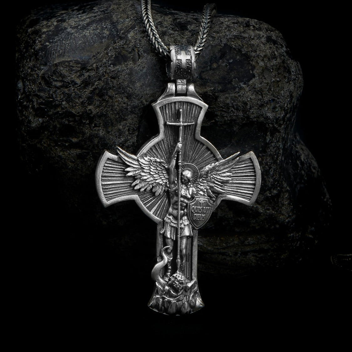 sterling silver Saint Michael Cross Necklace