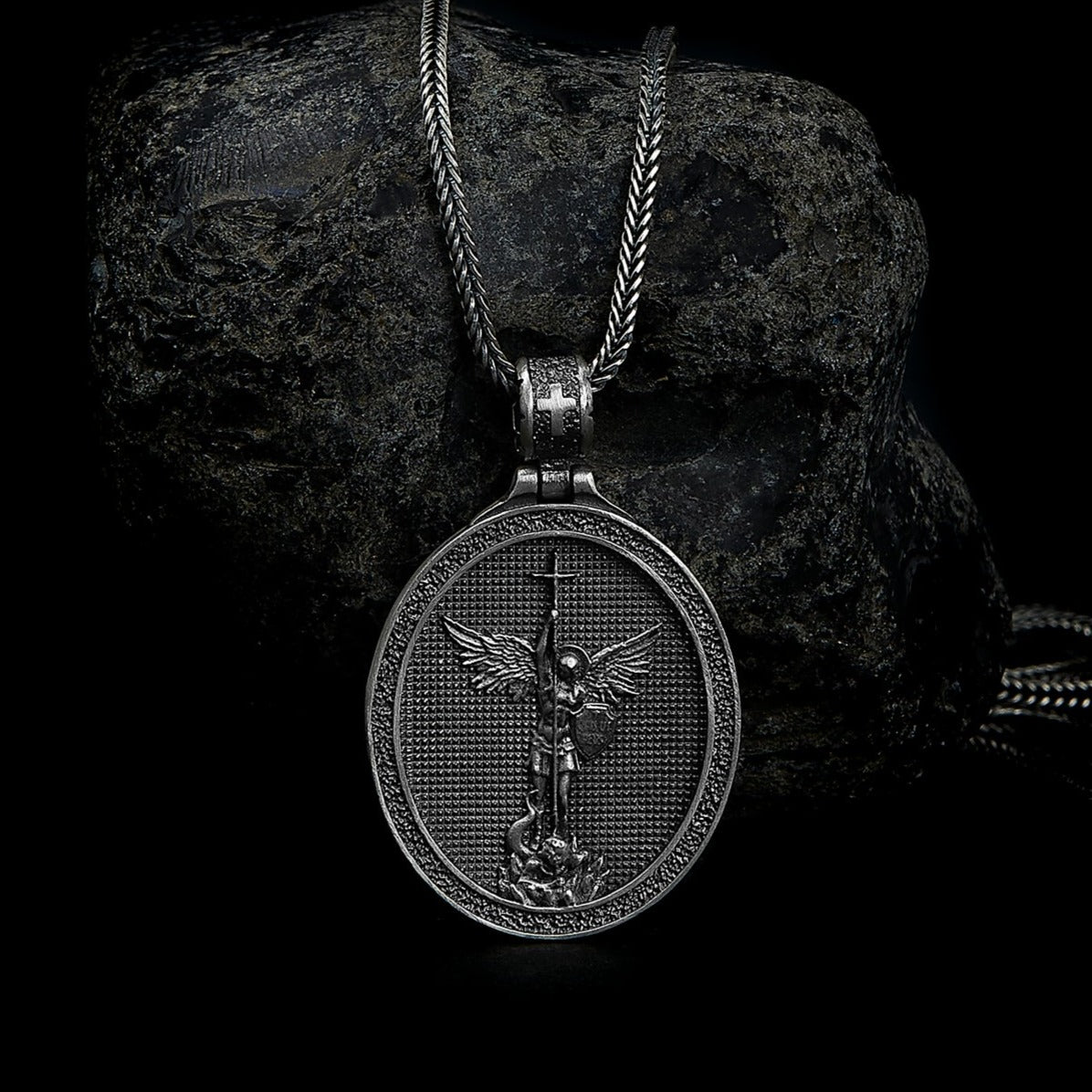 sterling silver Saint Michael Necklace,  spiritual power and protection, faith, christianity.