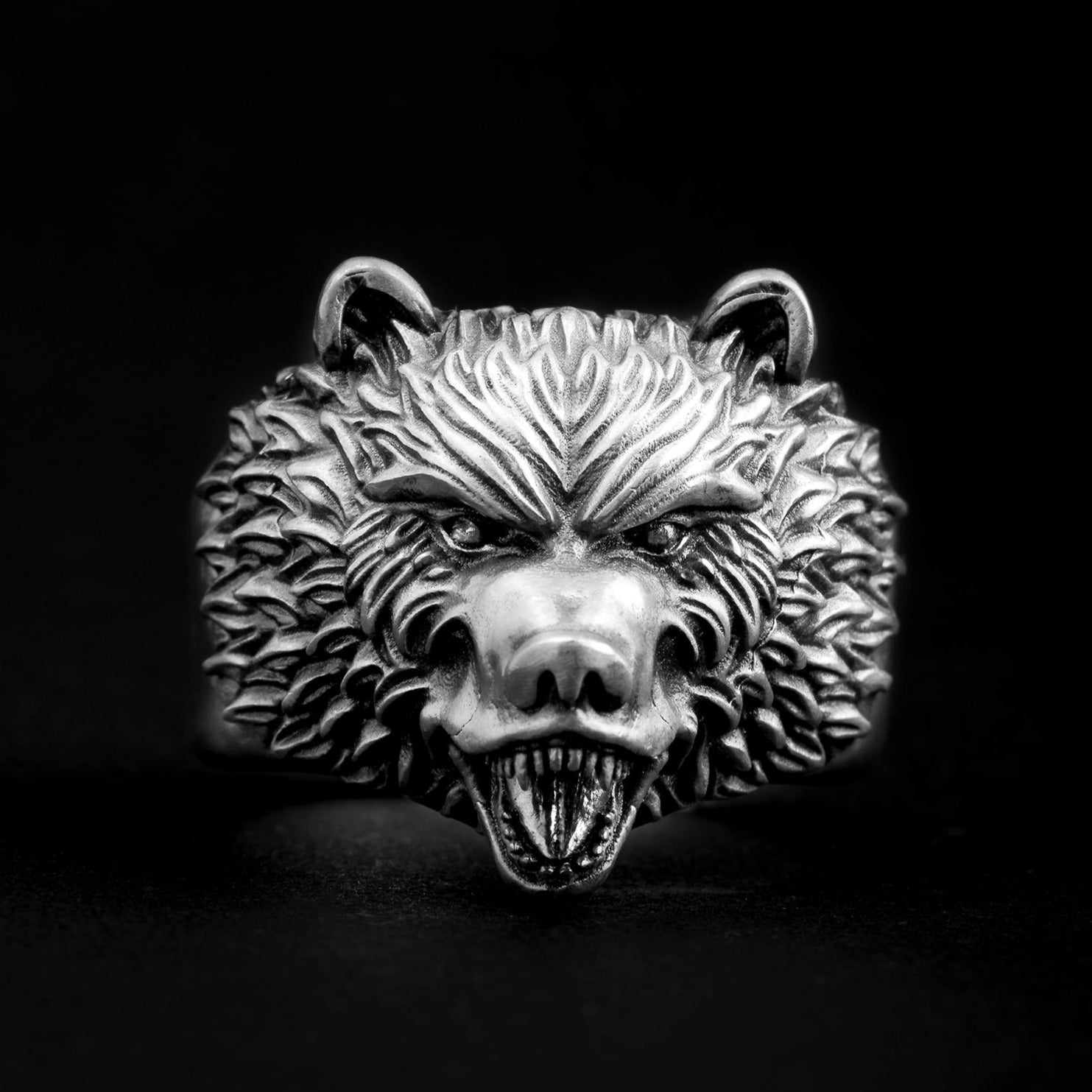 handmade sterling silver Scandinavian Bear Ring