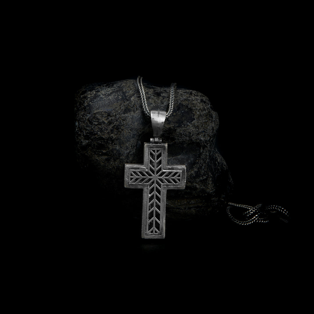 Skulls In Cross Necklace