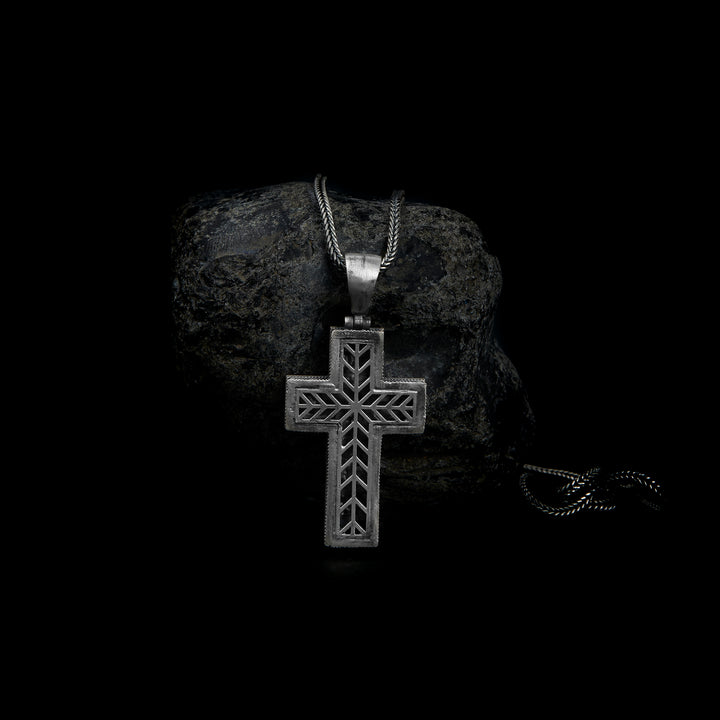 Skulls In Cross Necklace