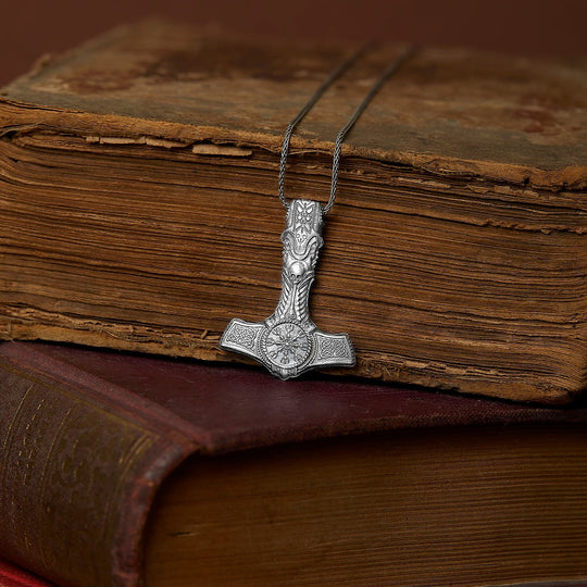 Viking Triskele Thor Hammer Pendant - Choice of Silver or with Gold Ac –  West Wolf Renaissance