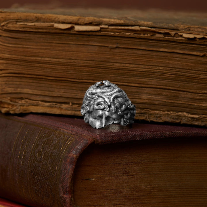 Wounded Medusa Greek Ring