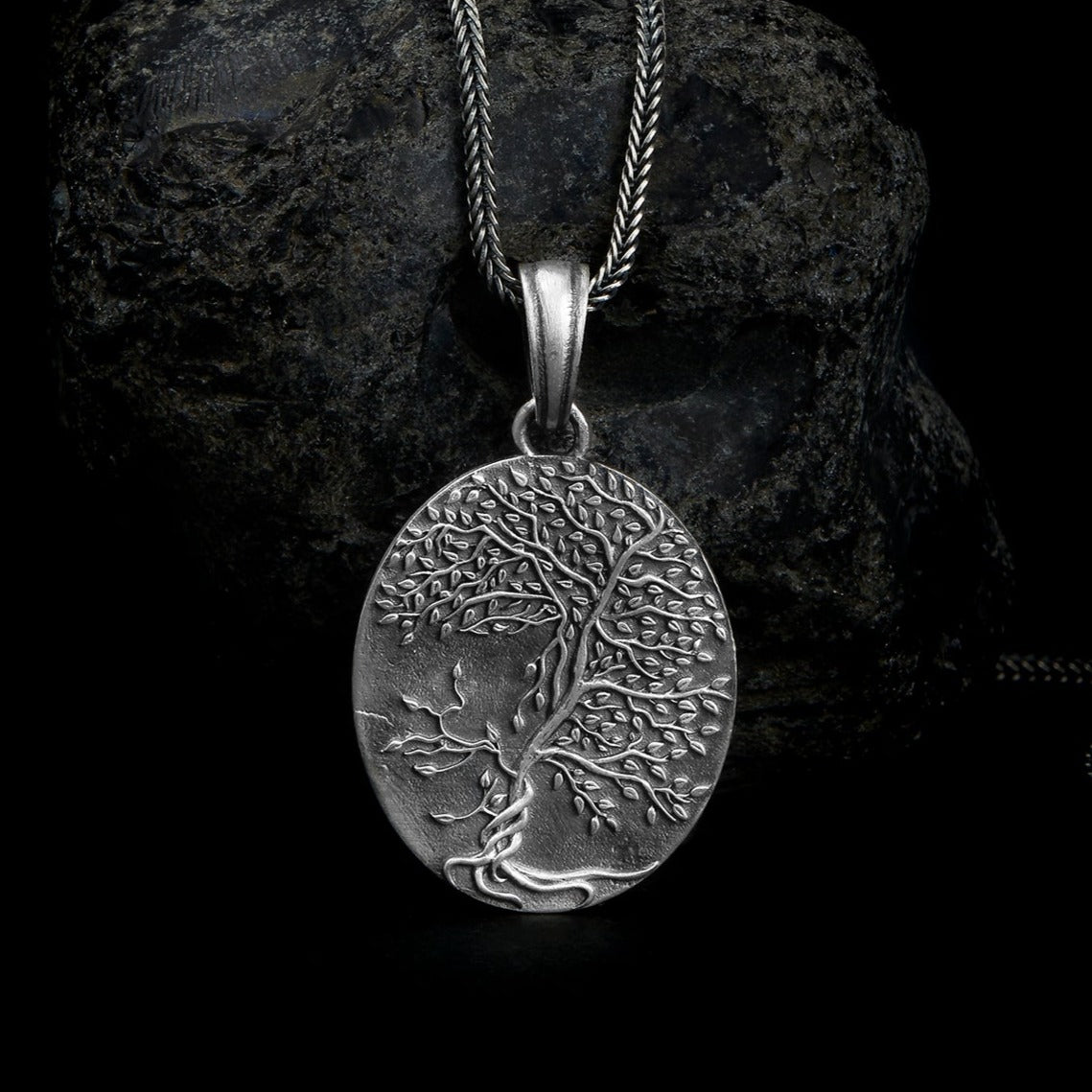 925 silver Yggdrasil tree of life necklace,  deep-rooted connections, family ties