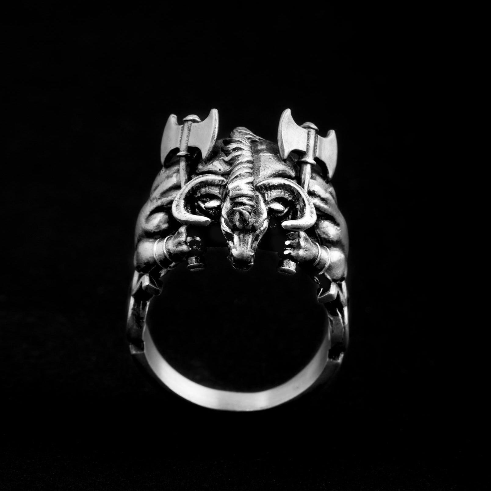 handmade sterling silver Zodiac Taurus Warrior Ring