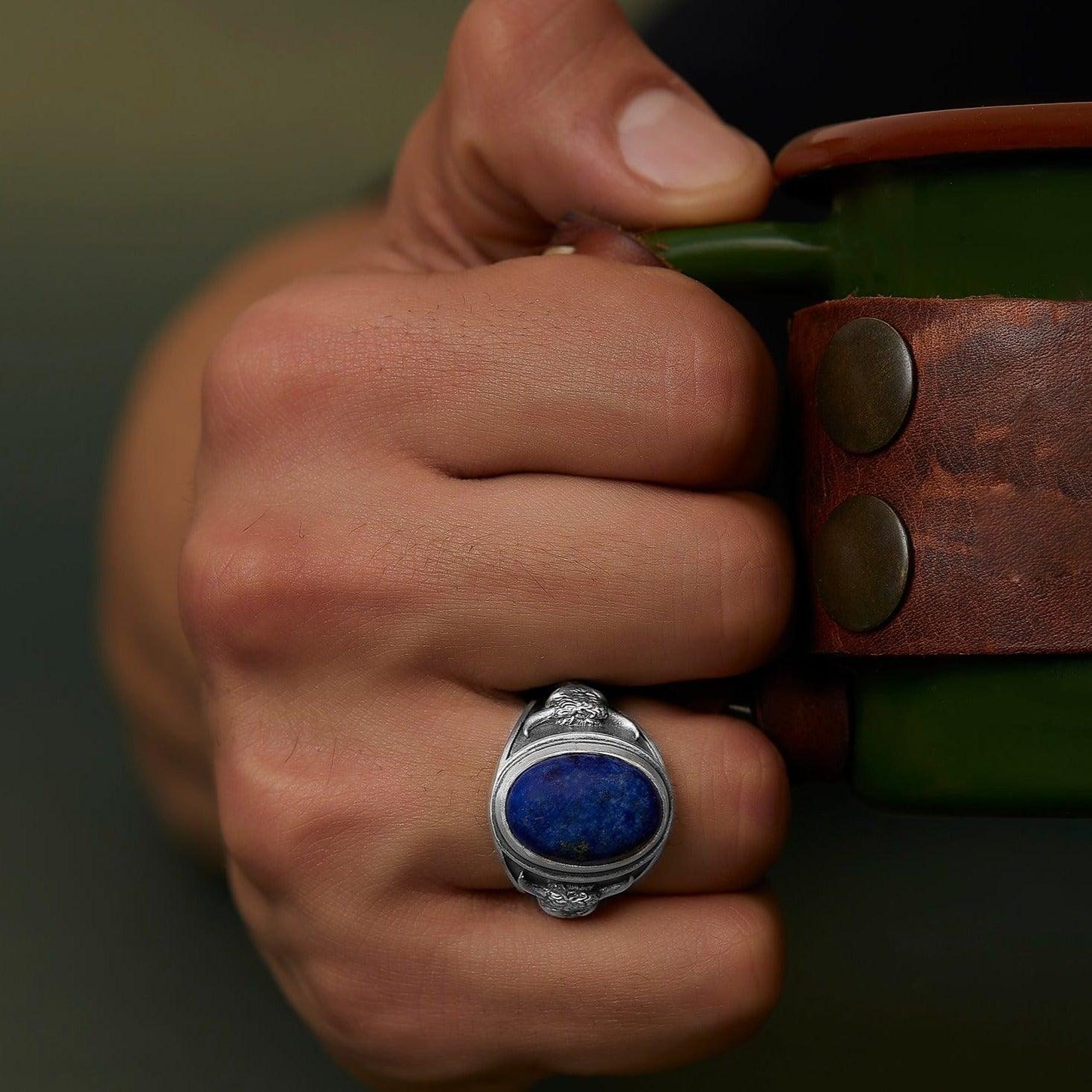 Taurus Bull Lapis Gemstone Ring