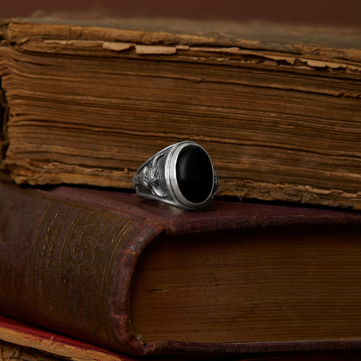 Taurus Bull Onyx Gemstone Ring