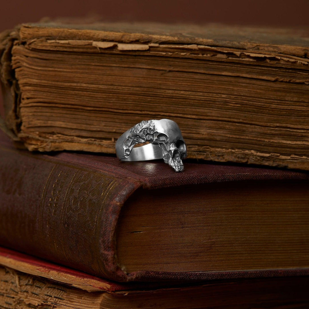 Wounded Skull Head Ring